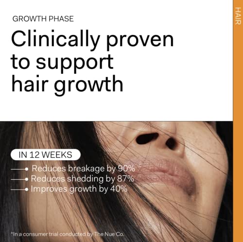 The Nue Co. Growth Phase Supplement, Supports Hair Growth, Reduces Breakage, Thicker And Fuller Hair, Contains Vitamins, Reishsi Mushrooms, Proteins & Adaptogens, Vegan, Gluten Free, 30 Capsules #TOP3