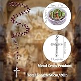 WANDIC 24 rosarios de madera perfumada roja a granel con colgante...