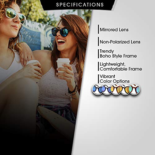 grinderPUNCH Designer Mirrored Sunglasses for Women | Non-Polarized Retro Outdoor Beach Wear2