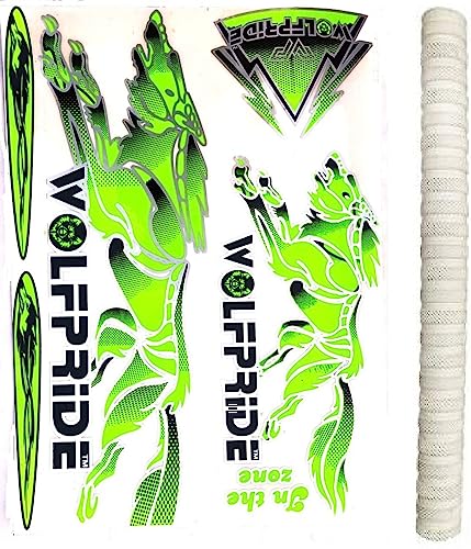 Image of Zone Yellow Cricket Bat Sticker White Grip 2 in 1