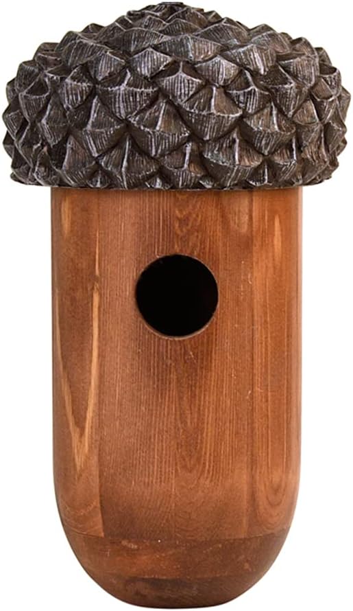 Esschert Design NK83 Acorn-Shaped Wood and Resin Birdhouse