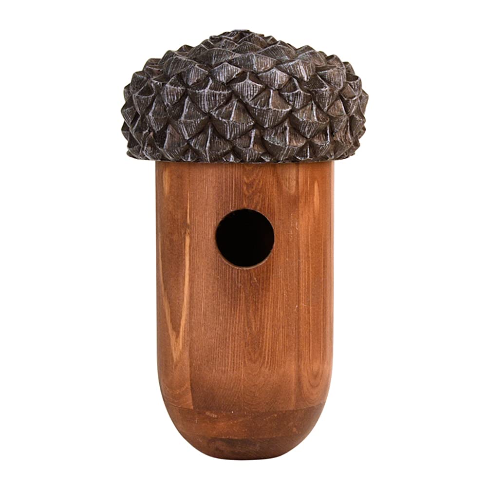 Esschert Design NK83 Acorn-Shaped Wood and Resin Birdhouse