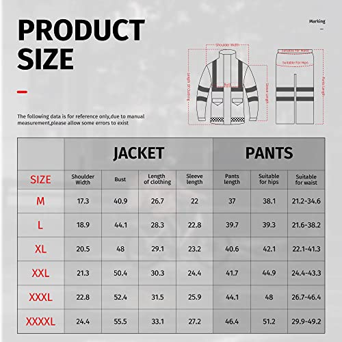 Icreek High Visibility Rain Suits Men & Women Safety Coats Reflective Jacket And Pants Suit Waterproof Rain Gear Anti-Storm (L, Yellow) #TOP4