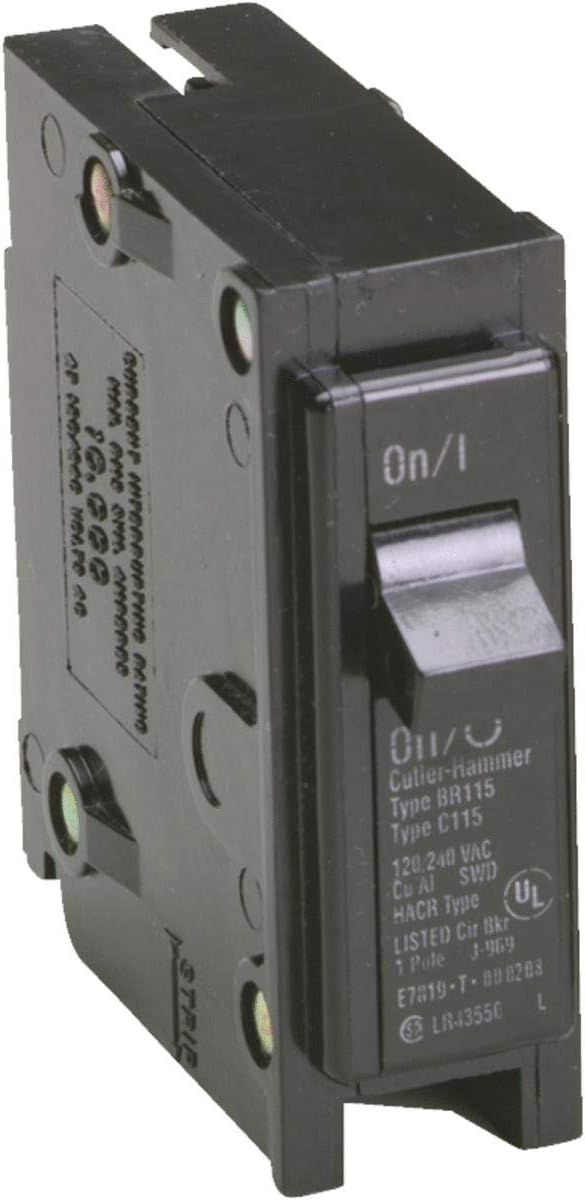 Eaton Corporation Br115 Single Pole Interchangeable Circuit Breaker, 120V, 15-Amp