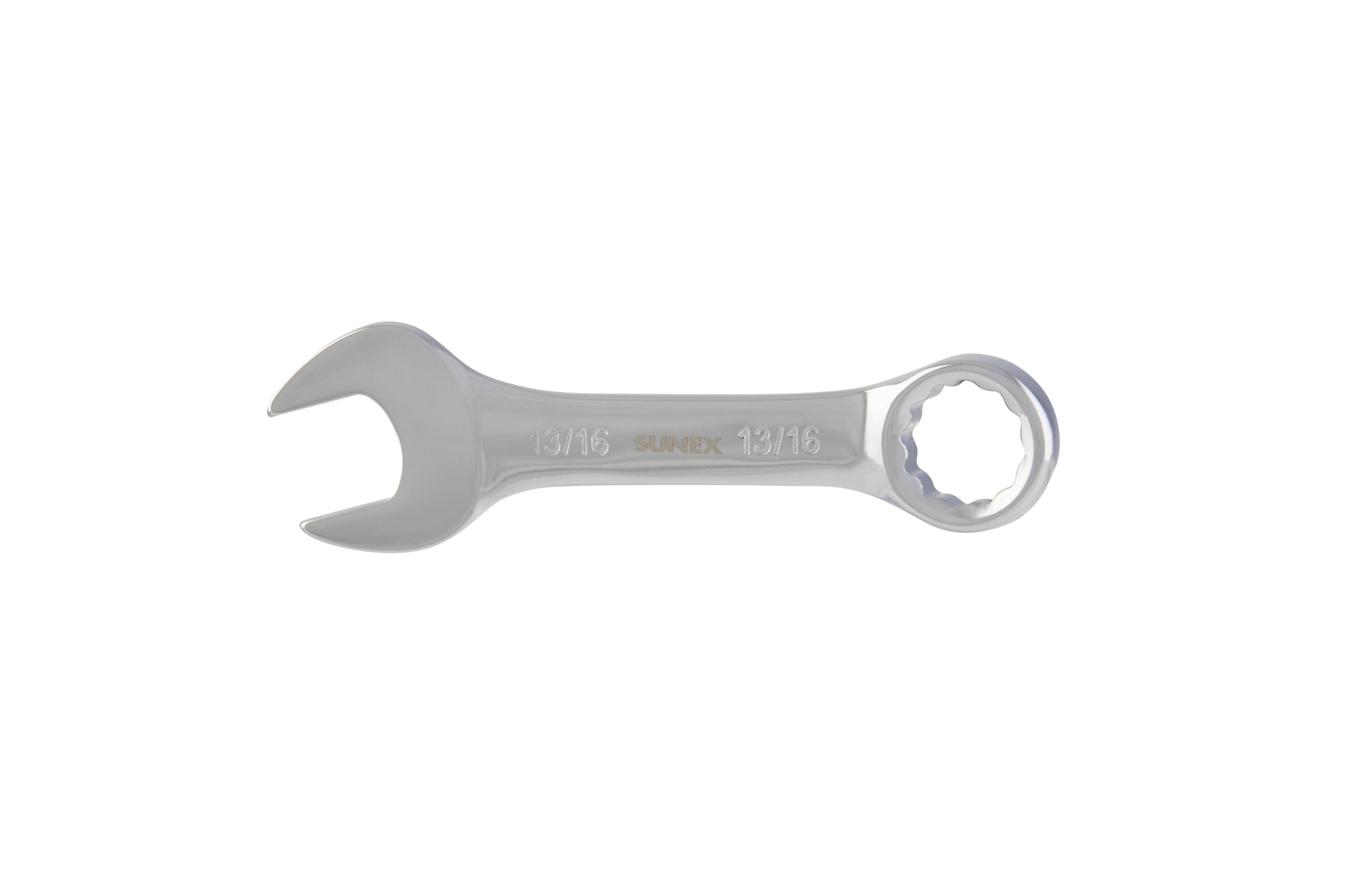 SUNEX Tools 993026 13/16" Fully Polished Stubby Combination Wrench