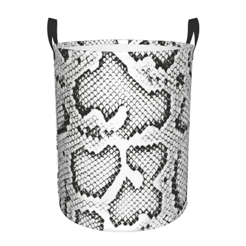 Cesto Para Ropa Sucia 60L, Piel De Serpiente Blanca Y Negra Organizador Gran Capacidad Con Asa Cesta Ropa Sucia, Para Salon, Lavandería, Baño