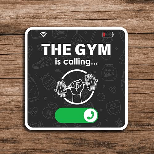 Image of The Gym is Calling Sticker 5 Inch Waterproof Vinyl Funny Fitness Workout Decal for Laptop Water Bottle Phone Notebook Gym Lover Motivation Gift