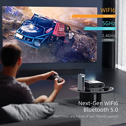 Projector Wifi 6 Bluetooth Yaber Pro V8 450 Ansi Lumen Native 1080P Hd Projector,4K Supported,4P/4D Keystone Correction,-50% Zoom,250" Display Home & Outdoor Projector For Ps5, Tv Stick, Android, Ios #TOP3