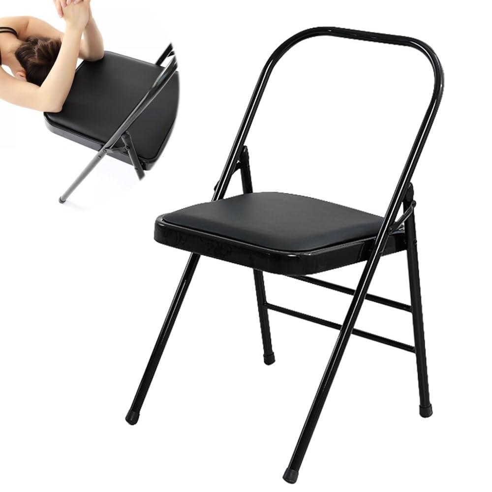 Silla plegable del yoga - silla de oficina blanca y silla Iyengar en metal antideslizante sólido