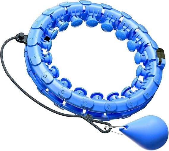 SGABANI Weighted Hula Ring Hoop Weight Loss Circle Detachable with 24 Ring(52 Inch) 360 Degree Spinning Ball for Men & Women Adults Weight Loss, Smart Exercise Equipment - (Multicolour)-image-42