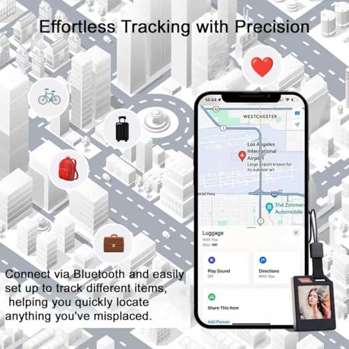 Image of PhotoTag Works with Apple Find My APP (iOS Only) Keys Finder and Item Locator for Luggage, Backpack, Suitcases,