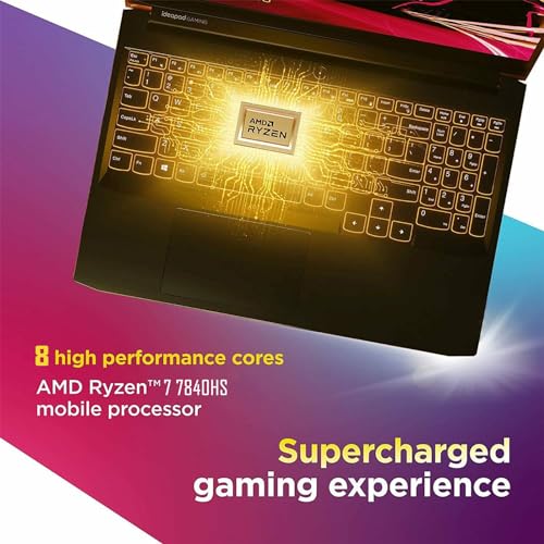 Image of Lenovo LOQ 15 Gaming Laptop RTX4060 - AMD Ryzen7 7840HS - 15.6 FHD IPS Display 144Hz - G-SYNC - Backlit Keyboard - Wi-Fi 6 - USB Type-C - Windows 11 - FHD Webcam - 2023 (32GB DDR5 RAM |1TB PCIe SSD)