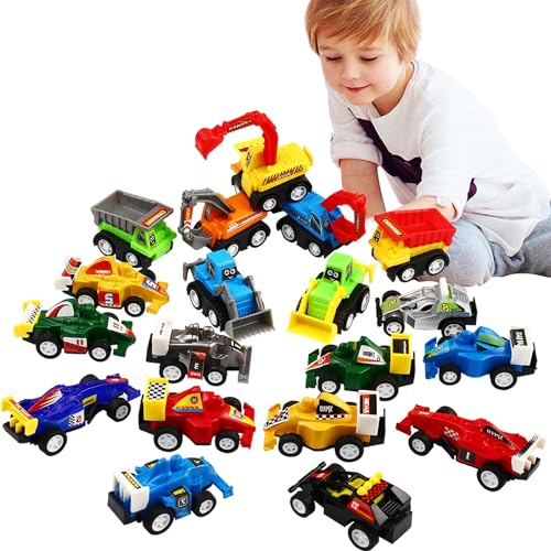 Pull Back Car, 20 Pcs Assorted Mini Truck Toy and Race Car Toy Kit Set, Play Construction Vehicle Playset for Boy Kid Child Party Favors Birthday Game Supplies Pinata Stuffers Easter Egg Hunt Fillers - Image 6