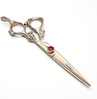 Vista 5 de 7/8/9 pulgadas oro rosa, plata 440c tijeras de pelo japonés salón peluquería y peluquería de adelgazamiento (oro rosa)