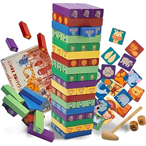 all Kids United® Holz Kinder-Spielzeug Stapelturm; Wackelturm Stapelspiel; Montessori Lernspielzeug Cover