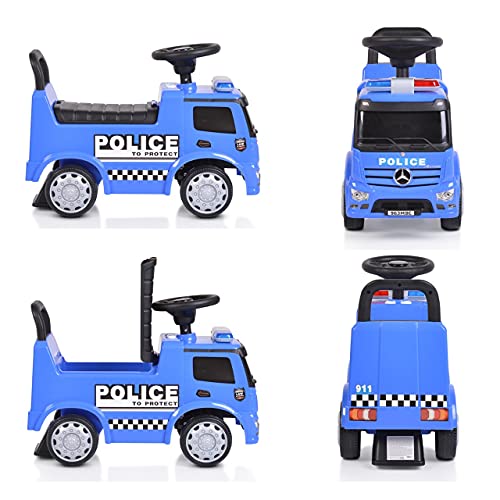 Moni, Kinder Rutschauto Antos Mercedes-Benz, Melodien, Sirenenlichter, Sound, Farbe:blau – Bild 7