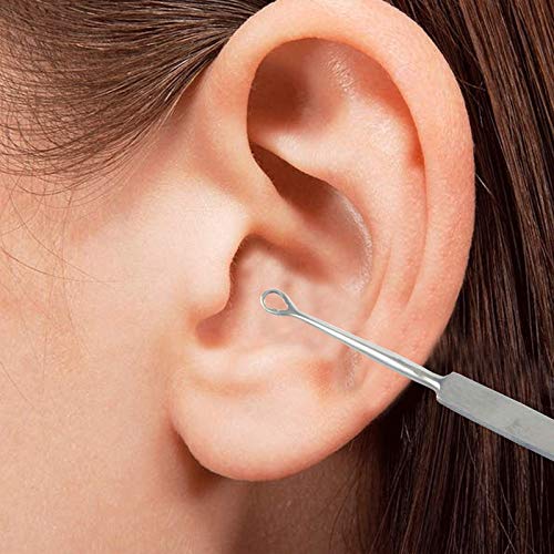 Ear Wax Removal Tool - Earwax Cleaner Tool Set Ear Wax Picker Loop Ear Cleaner Curette Q Tip Pick Metal Cleaning Reusable Ear Wax Kit Cleaner Remover Medical Grade Stainless Steel by Krisp Beauty