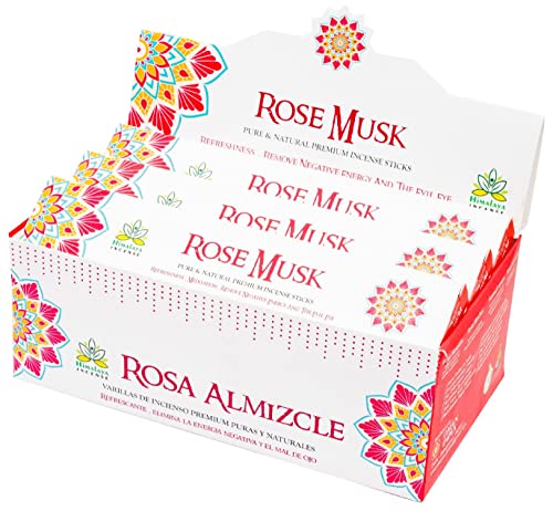 Image of Himalaya Premium Incense Sticks for Everyday Use | Aroma Fragrance Sticks|Pooja Room Items for Home & Prayers |Freshness Positive Energy (Rose Musk) (Pack of 12, Each of 15 GM)