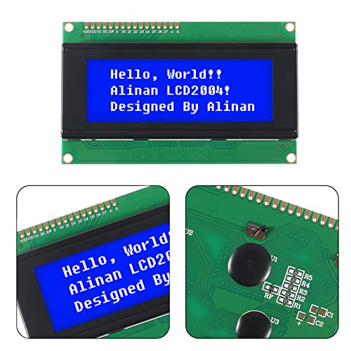 Image of Alinan 2pcs IIC I2C TWI Serial LCD 2004 20X4 Display Blue Screen with IIC I2C Module Interface Adapter