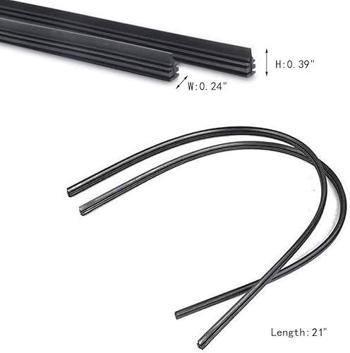 Miniatura 2 de Yahpetes Limpiaparabrisas de automóvil, 2 unidades, tira de goma de 21 pulgadas, inserto de automóvil, tira de goma, limpiaparabrisas de goma