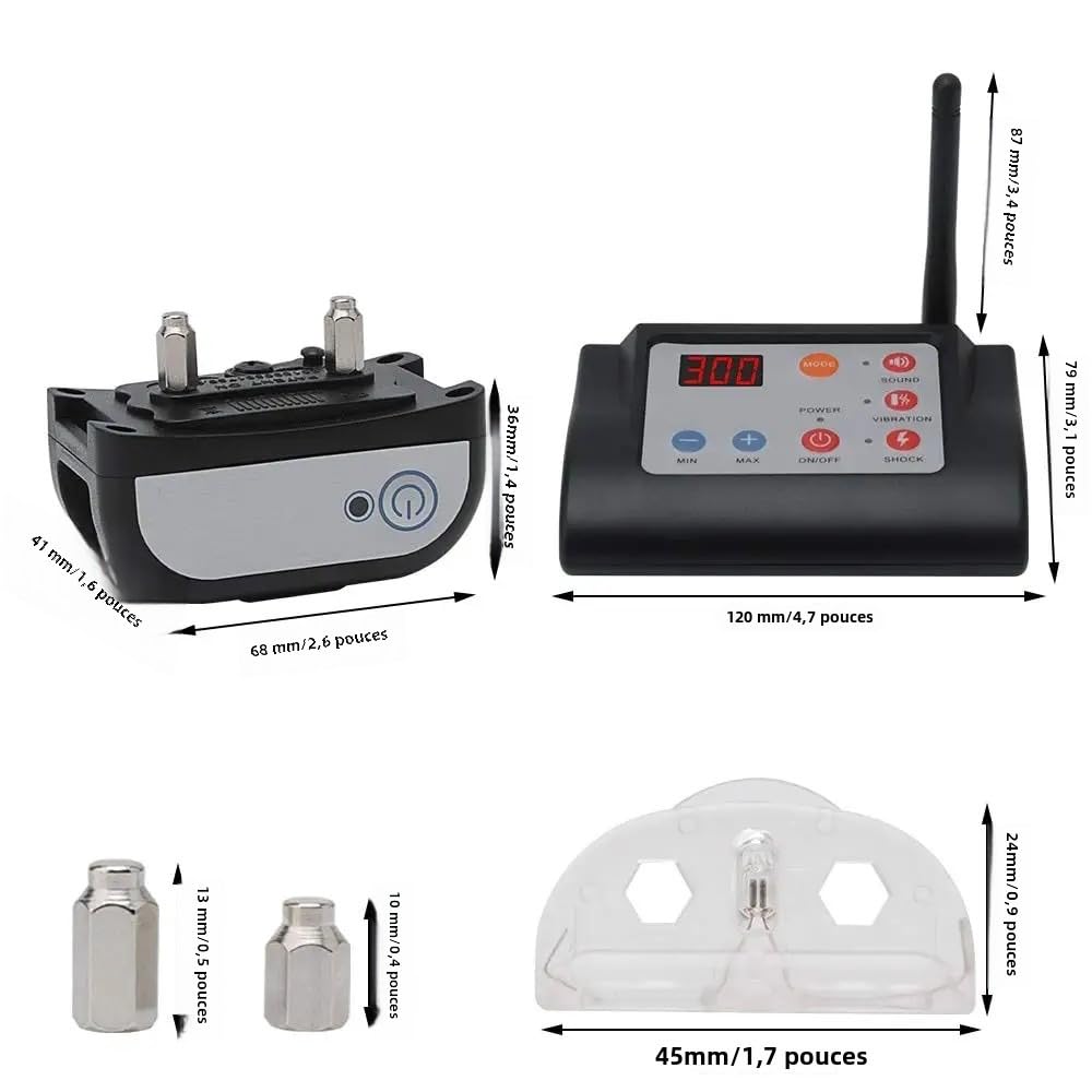 Système de clôture électronique sans Fil pour Chien de Compagnie 2 en 1 et Collier de Dressage pour Chien Bip Choc Vibration Formation et Fonction de clôture(pour 1 Chien)