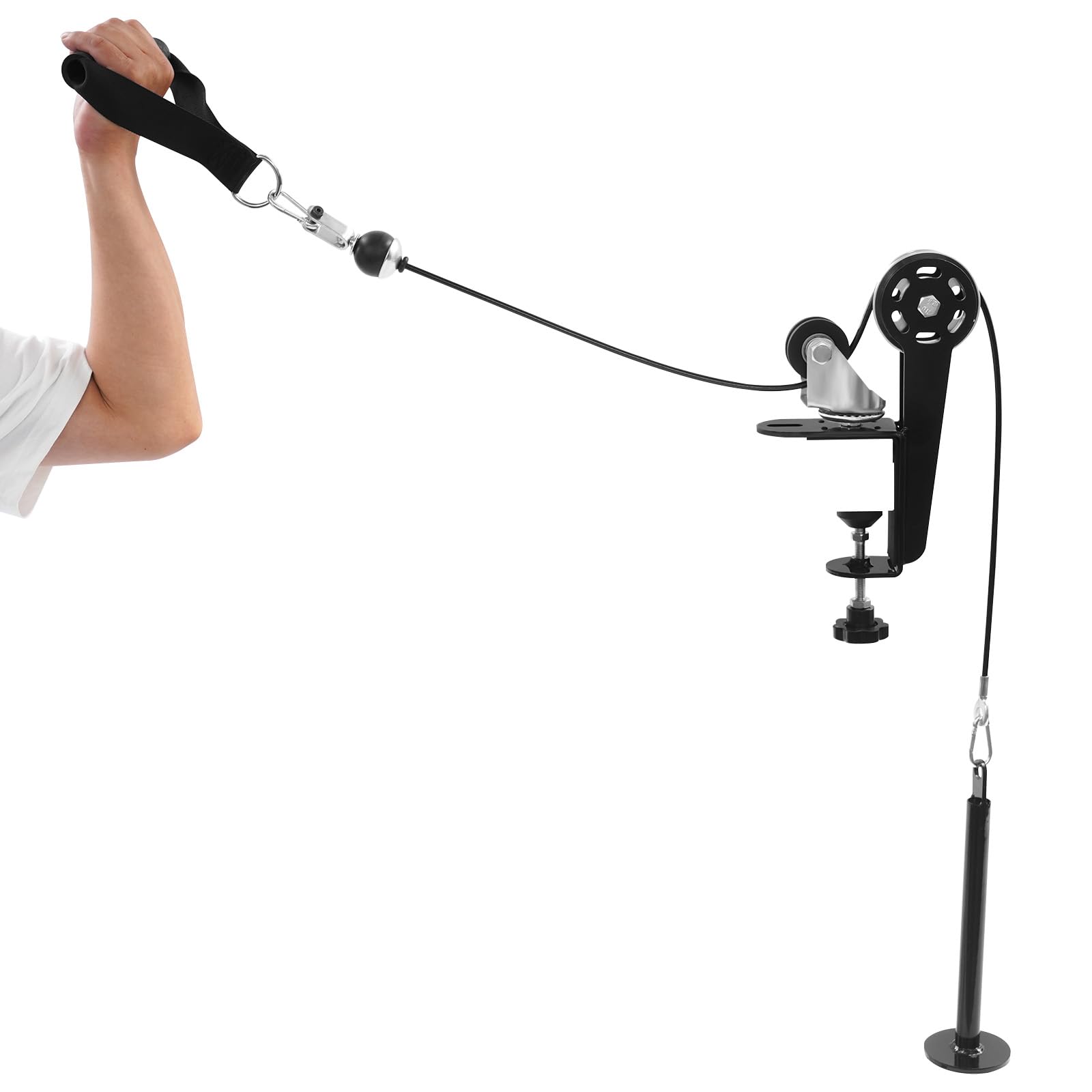 Arm Wrestling Trainer mit 1m Kabel, verstellbarer Widerstand, max.80kg | 17×29 cm Flaschenzug,für Armwrestler,Handgelenktraining,Flaschenzugmechanismus