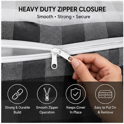 Image of SK Retail Cotton Blend Mattress Protector for Single Bed 4x6 Ft | Zipper Enclosure 360 Protection | Dustproof, Soft & Breathable | Anti-Allergy Bed Cover | Multicolor | Pack of 1 (48x72x6 Inch)