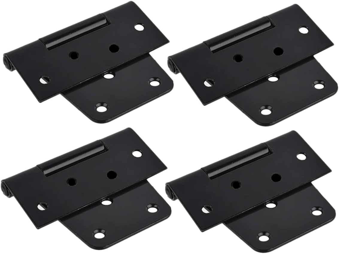 Angoily 4pcs Heavy Duty Fence Hinge Iron Tee Strap Hinges Screw Mounting for Cabinet