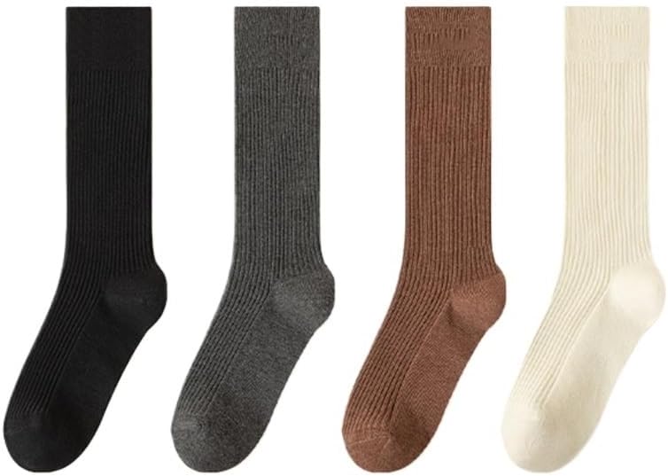 Embroidered Pile up Socks Early Autumn Needle Cotton High Boots and