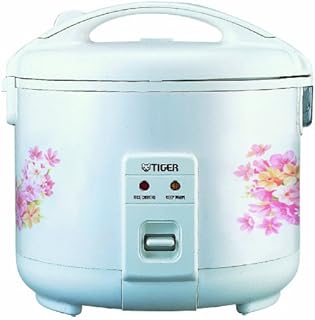 Tiger 5.5 Cup Electric Rice Cooker / Warmer (Floral White)