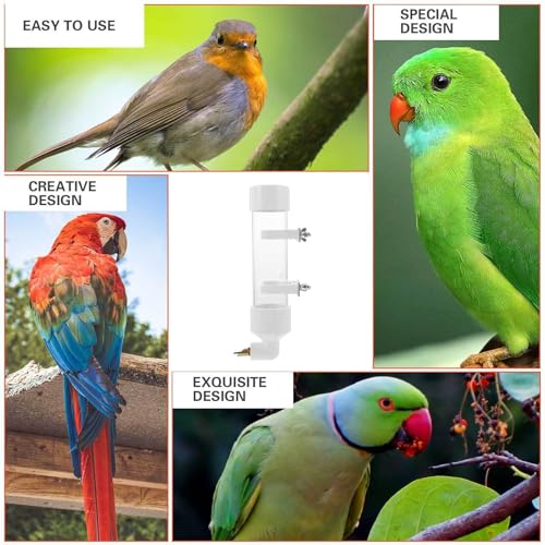 Bebedero automático de plástico resistente para jaulas de aves pequeñas 7
