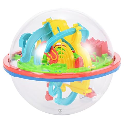 Dayan Cube ThinkMax Magic Ball Puzzle, 3D Maze Ball Diameter 4.4" Containing 100 Challenging Barriers (Colors May Vary) Cover
