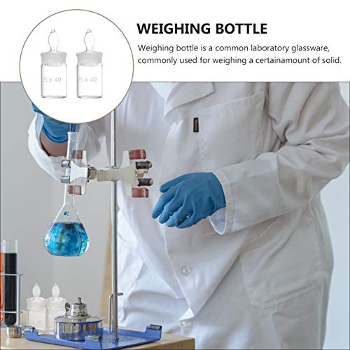 Scicalife 2Pcs Pesando Garrafa de Vidro Garrafa de Vidro Química Específica Plana Forma Baixa Gravid