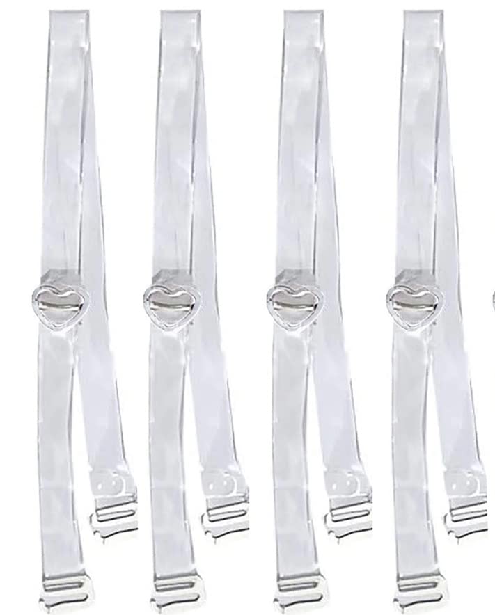 Women's Silicone Transparent Adjustable Detachable Bra Straps free size bra hook (4., Transparent)-image-32