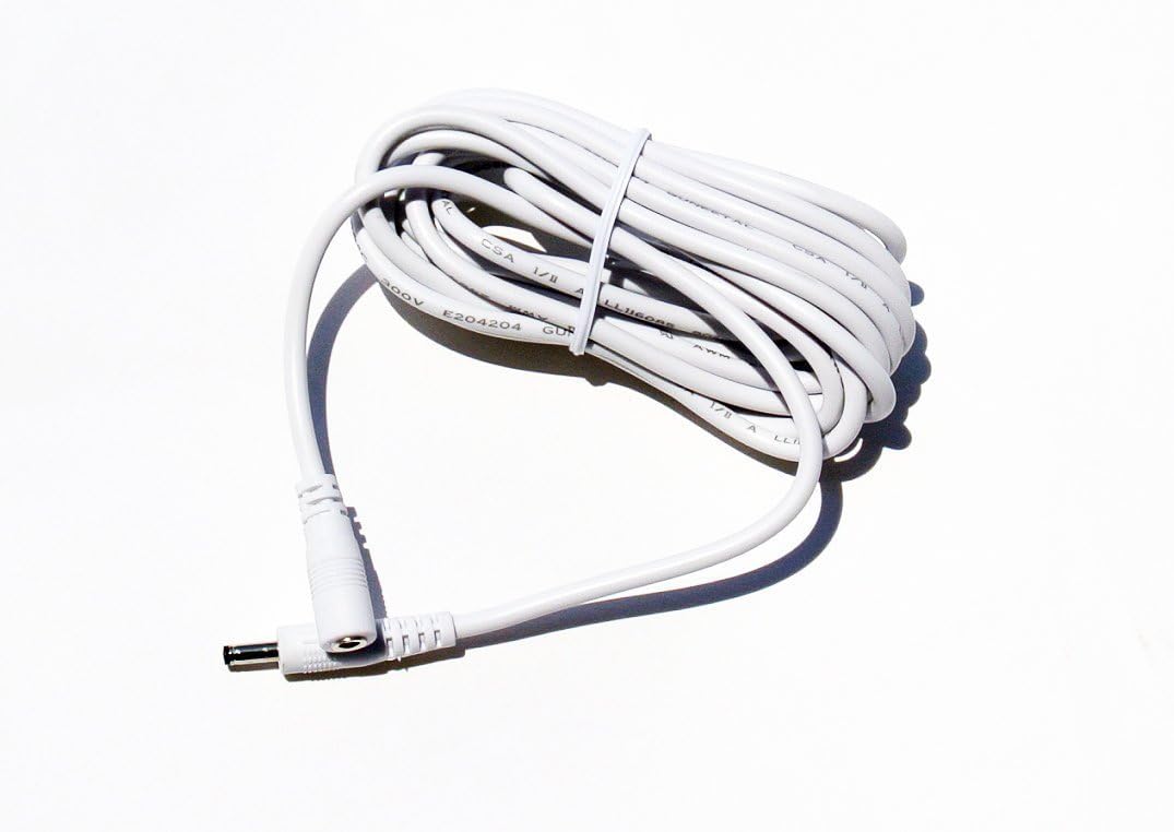 Universal 2 pack White IP camera Extension Cable cord compatible with foscam FI8918W FI8905W FI8904W FI8910W - White 2pack