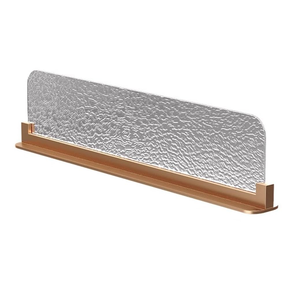 GJZQDKX Rose Gold Countertop Low Fence Divide for Dining & Office 51.1x9.8in Tempered Glass Partitions Stylish Decorative Aisle Separator for Restaurant & Workspace
