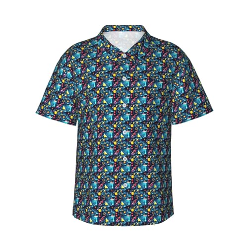 Chemise hawaïenne chimie à manches courtes pour homme idéale pour la plage
