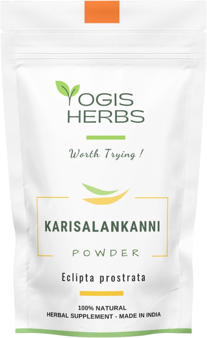 YOGIS HERBS Karisalankanni Powder (Eclipta Alba/False Daisy) | 100% Pure & Natural | Supports Hair, Liver & Eye Health