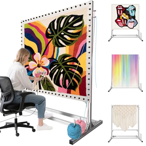 Kerty 70 Inches Extra Large Rug Tufting Frame Aluminum Metal Tufting Frame Kit for Rug Making A Safer Tufting Cloth Stand for Tufting Beginners and Lovers