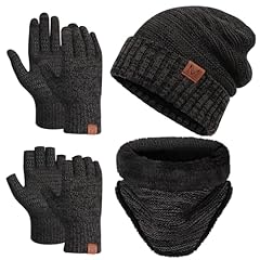 Black-(beanie+scarf+full Gloves+half Gloves)