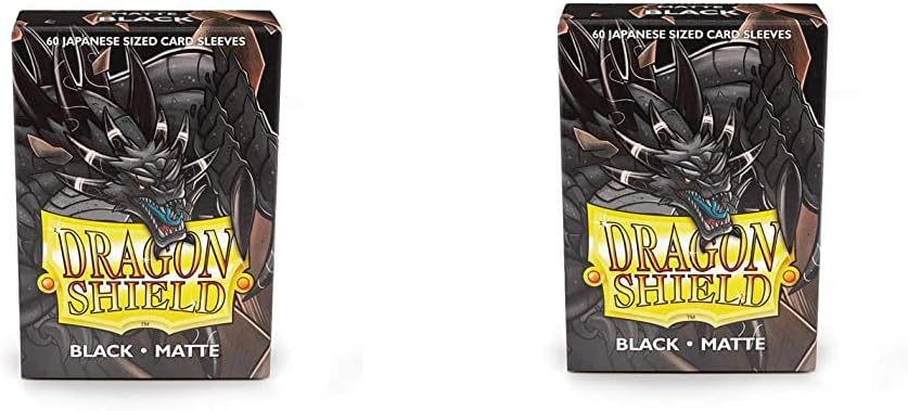 2 Packs Dragon Shield Matte Mini Japanese Black 60 ct Card Sleeves Value Bundle! …