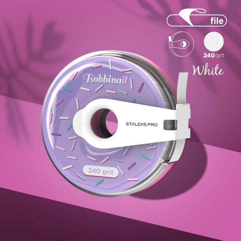 STALEKS PRO Bobbinail Papmam Einwegfeile (Körnung 240) – Für Donut-Feilenspender, Kraftpapier, 80x Nachfüllungen