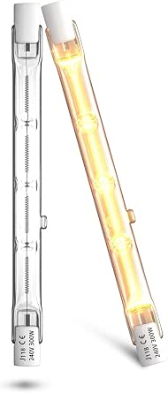 6 Bombillas Halógenas R7s 118mm 300W Dimmable - Luz Cálida 2700K, 2810 Lúmenes, Para Proyectores Y Seguridad