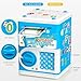 ATM Piggy Bank for Boys Girls, Vcertcpl Mini ATM Coin Bank Money Saving Box with Password Code, Kids Safe Money Jar for Real Money with Auto Grab Bill Slot, Great Gift Toy Bank for Kids (Blue)