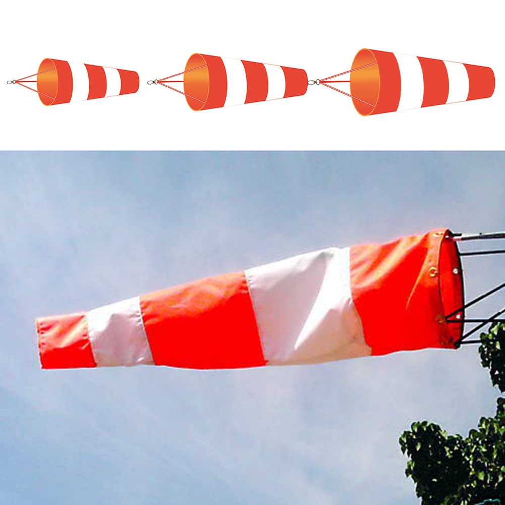 ZYWUOY 1Pcs Airport Windsock, Red+White Windsock Rip-Stop Poliestere Vento Misura Del Vento Sacchetto Calzino per All'aperto Aeroporto Farm Park