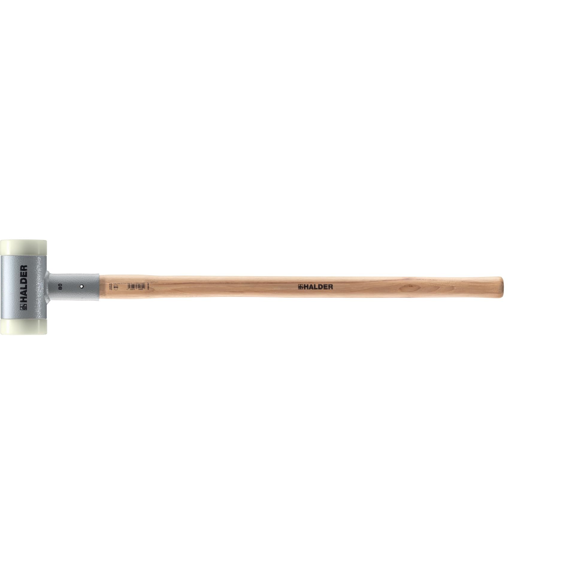 3366.0S3 Mallet with Vibration-Absorbing Ergonomically Shaped and Painted Hickory Handle Diameter 80 mm Weight 3600 g