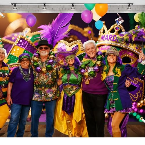 Fondo fotográfico Mardi Gras 8x6 pies poliéster miniatura 5