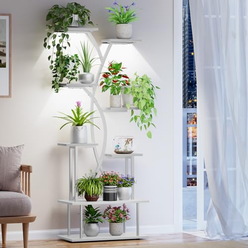 Kalrin Plant Stand Indoor with Grow Lights - 8-Tier Indoor Plant Shelf, 68.11