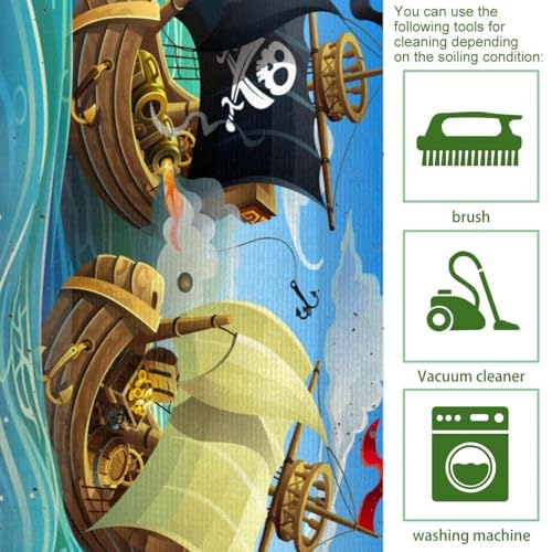 Tapis de cuisine antidérapants lot de 2 lavables au design pirate premium - 5