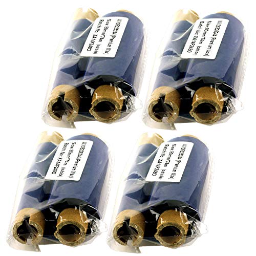 3.25 in x 244 Ft (80mm X 74m) - Thermal Transfer Wax Ribbons for Zebra Printers (1/2 in Core, Black, 4 Pack)